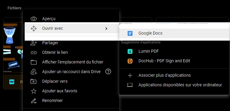 Convertir un document PDF en DOC avec Google Drive