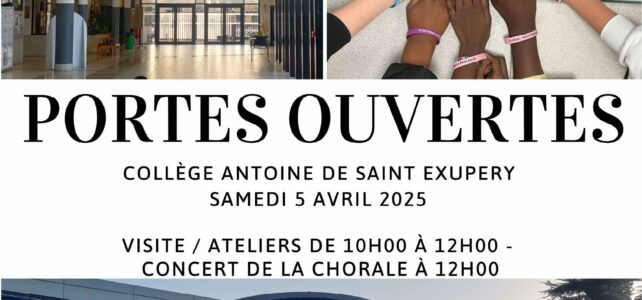 Journées portes ouvertes : 5 avril 10h-12h30